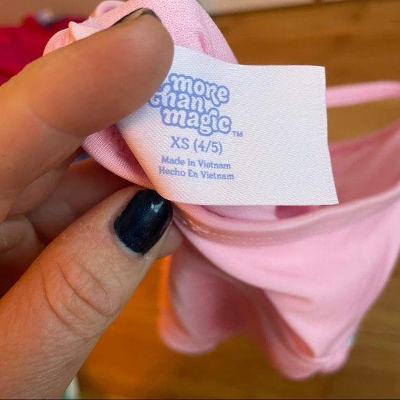 Girls pink one piece swimsuit swim wear sequin sz XS 4/5 - Picture 5 of 5